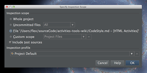 WebStorm JSHint Inspection Scope