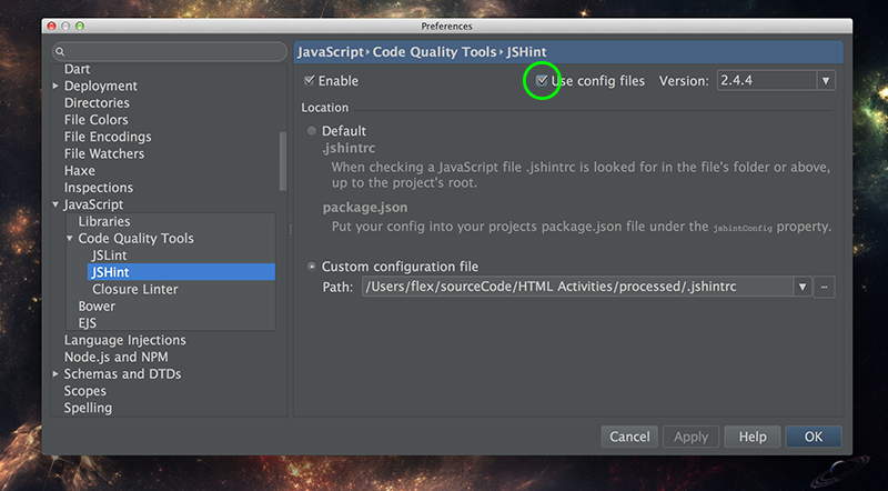 WebStorm JSHint